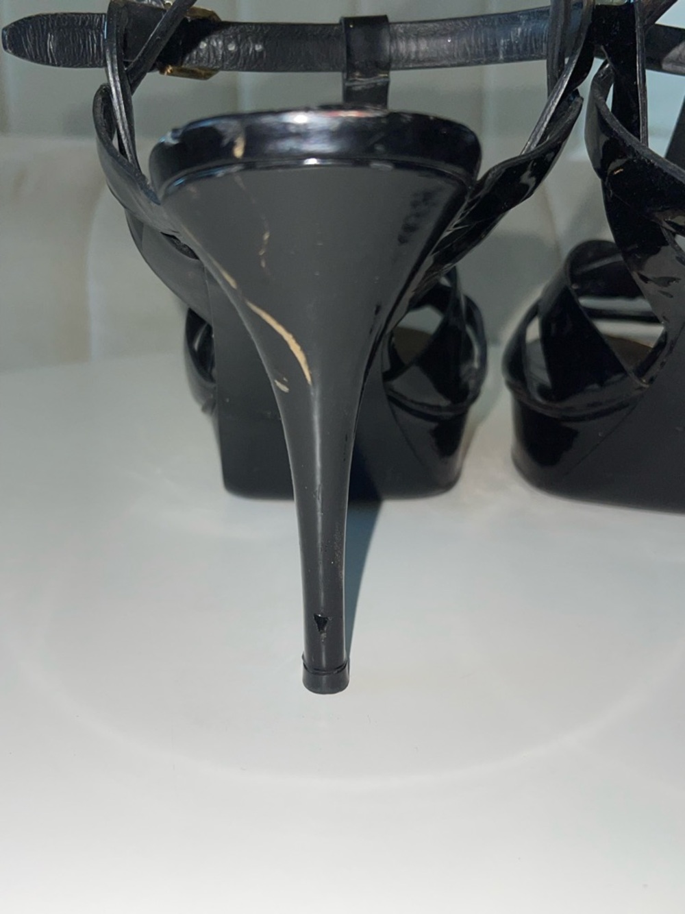 Saint Laurent (YSL) Tribute Sandal Heels – Black Patent – Size 41 - Picture 4 of 8